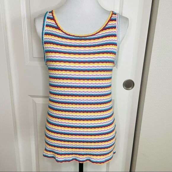 a.n.a. Rainbow Stripe Tank size Large - Picture 3 of 9